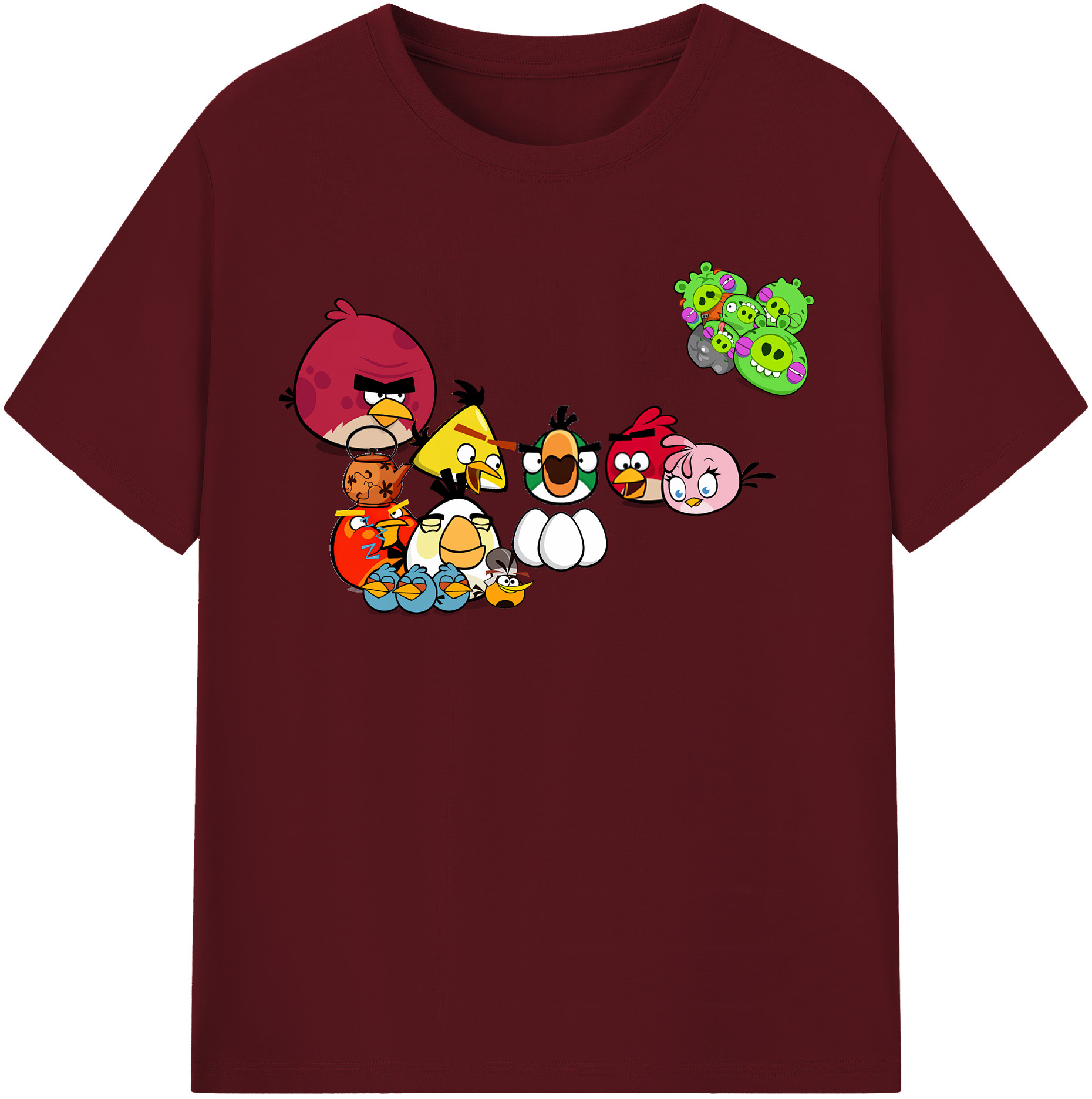 （画像用） Angry Birds アングリーバード 綿100％半袖Tシャツ（フロントプリント）
